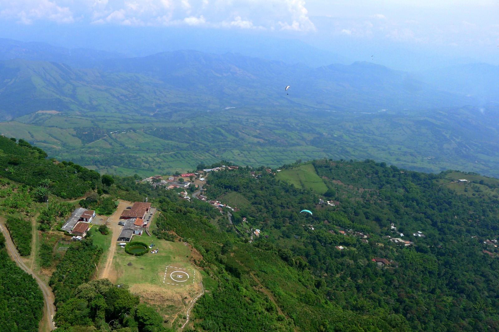 XC progression paragliding group in Colombia